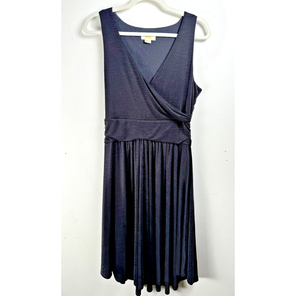 Anthropologie Maeve Black Stretch Modal Faux Wrap Flounce Skirt Classic Dress - Picture 1 of 10